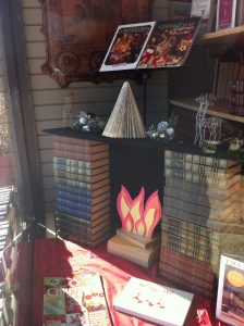 Fireplace made of books